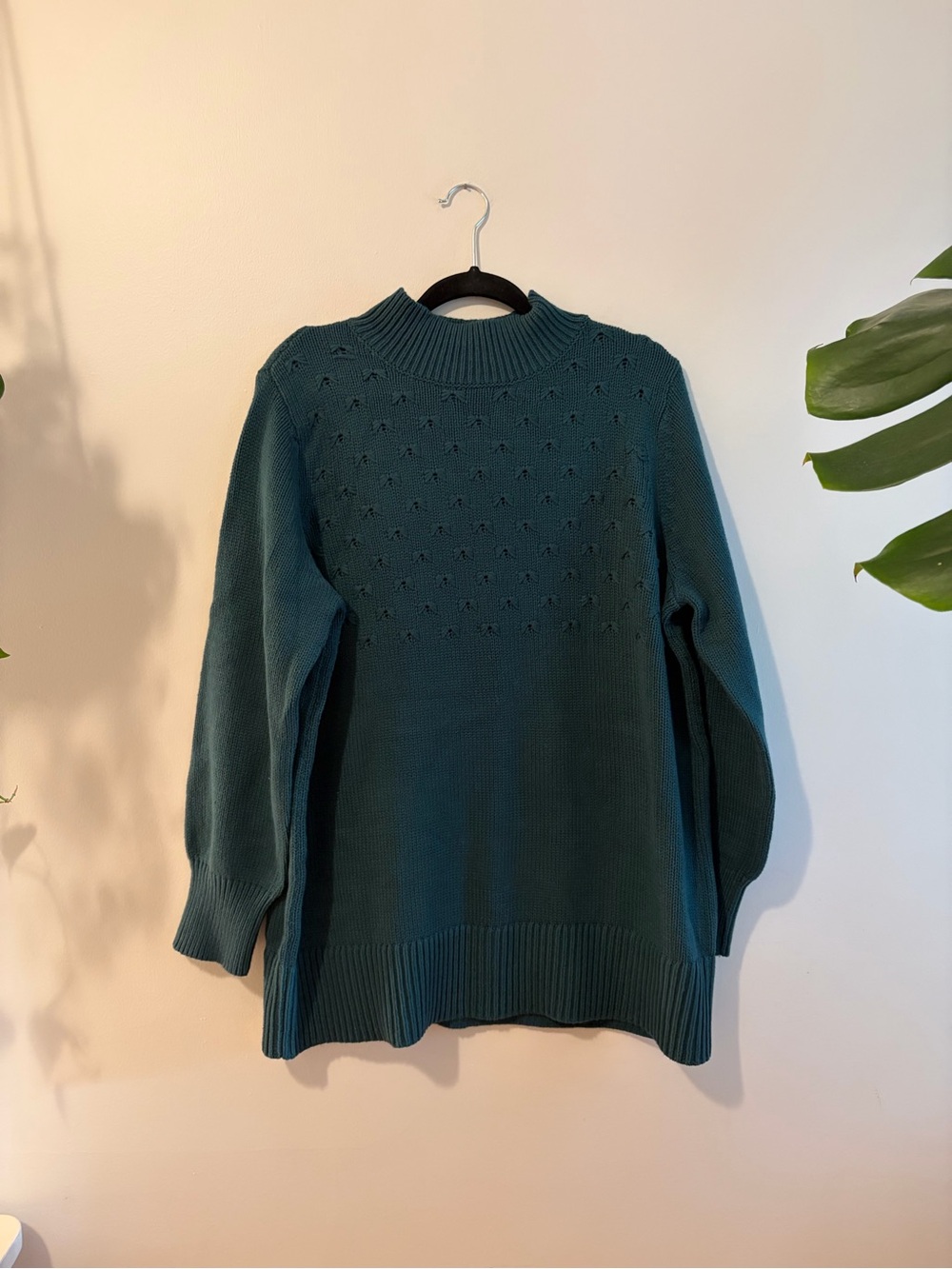 BNWT Deep Green Blue Mock-neck Sweater